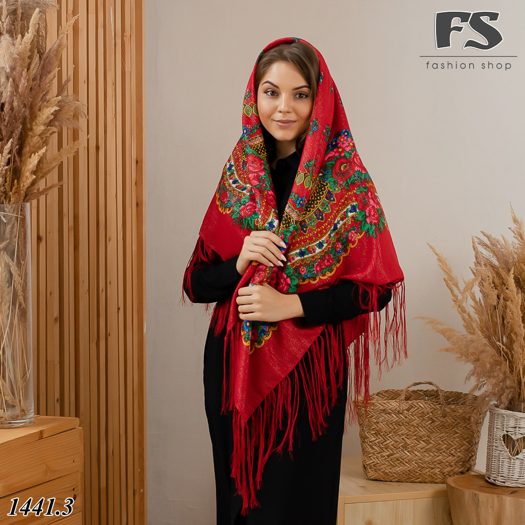 Українська народна шерстяна хустина Квіти України