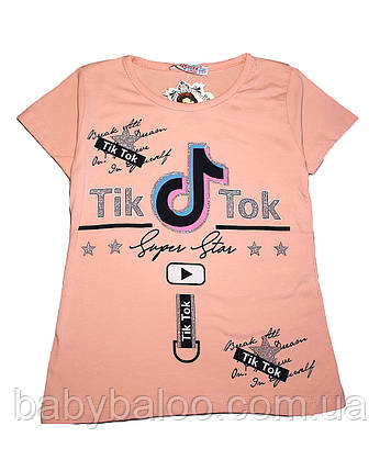 Красива футболка для дівчинки "Tik-tok" (від 5 до 8 років) - арт.1447607371, фото 1