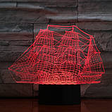 Світильник-нічник 3D з пультом керування Корабель, фото 4