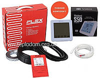 Теплый пол Flex 17,5/1,5м²-1,8м²/262,5Вт(15м) нагревательный кабель под плитку и стяжку+терморегулятор S50