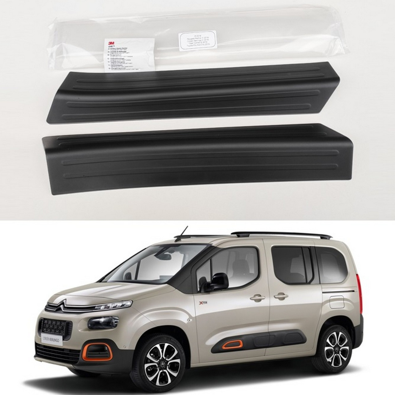 Пластикові захисні накладки на пороги для Citroen Berlingo III 2018+