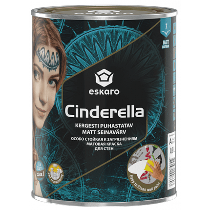 Eskaro Cinderella, особливо стійка фарба для стін, TR (прозора), 0,9л, фото 1