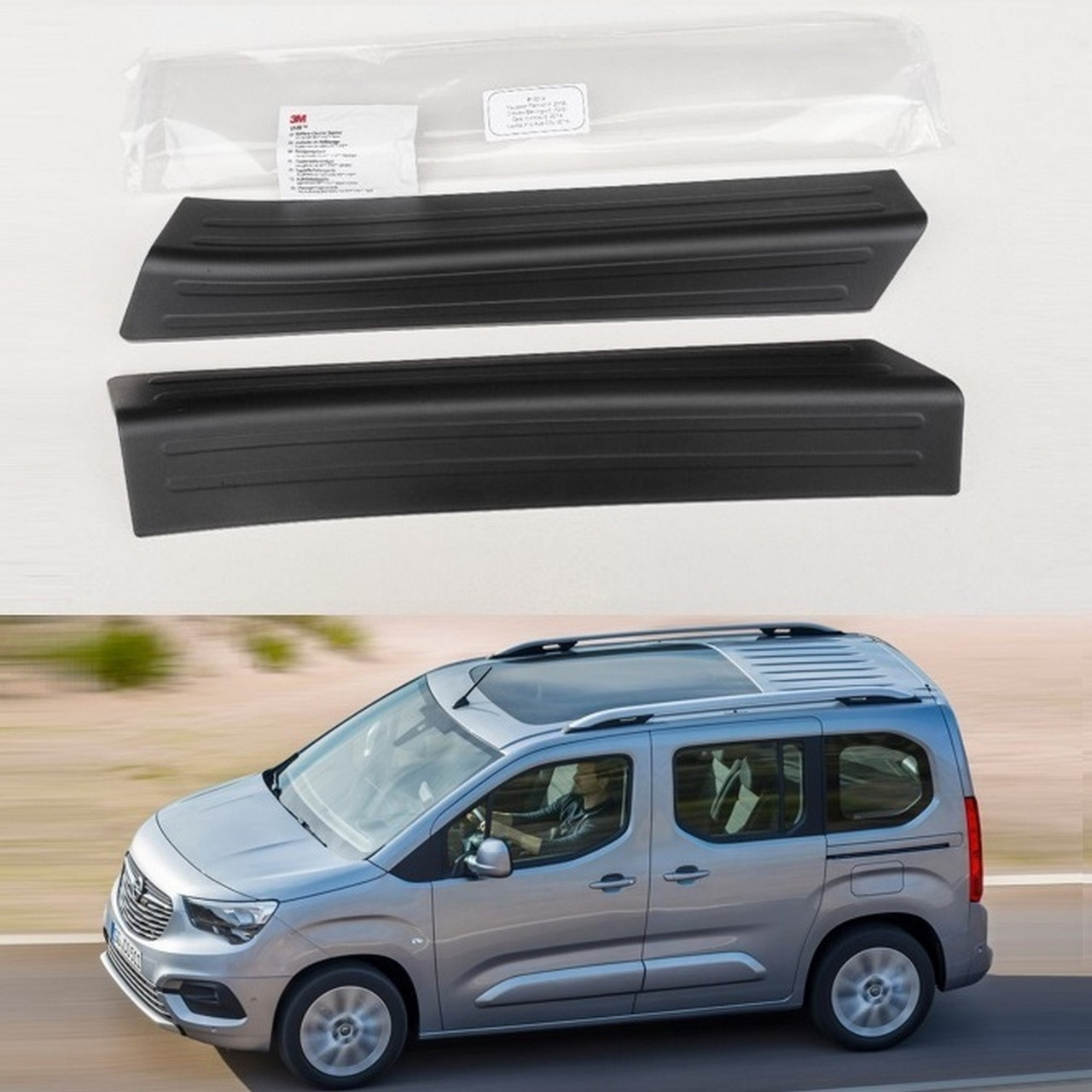 Пластикові захисні накладки на пороги для Opel Combo Life 2018+