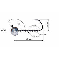 Джиг-головка 125° DS Barbarian #3/0 20g ZPGP3-20G-25
