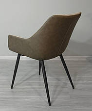 Крісло м'яке оббивка рогожка в сучасному стилі для дому та офісу William DC - 2260 Evrodim, колір коричневий, фото 2