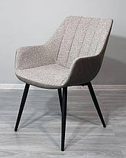 Крісло м'яке оббивка рогожка в сучасному стилі для дому та офісу William DC - 2260 Evrodim, колір коричневий, фото 3