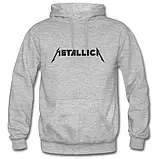 Худі Metallica сіре, чорне, біле (чоловіче, жіноче) Толстовка з капюшоном з принтом Рок Кенгуру, фото 4
