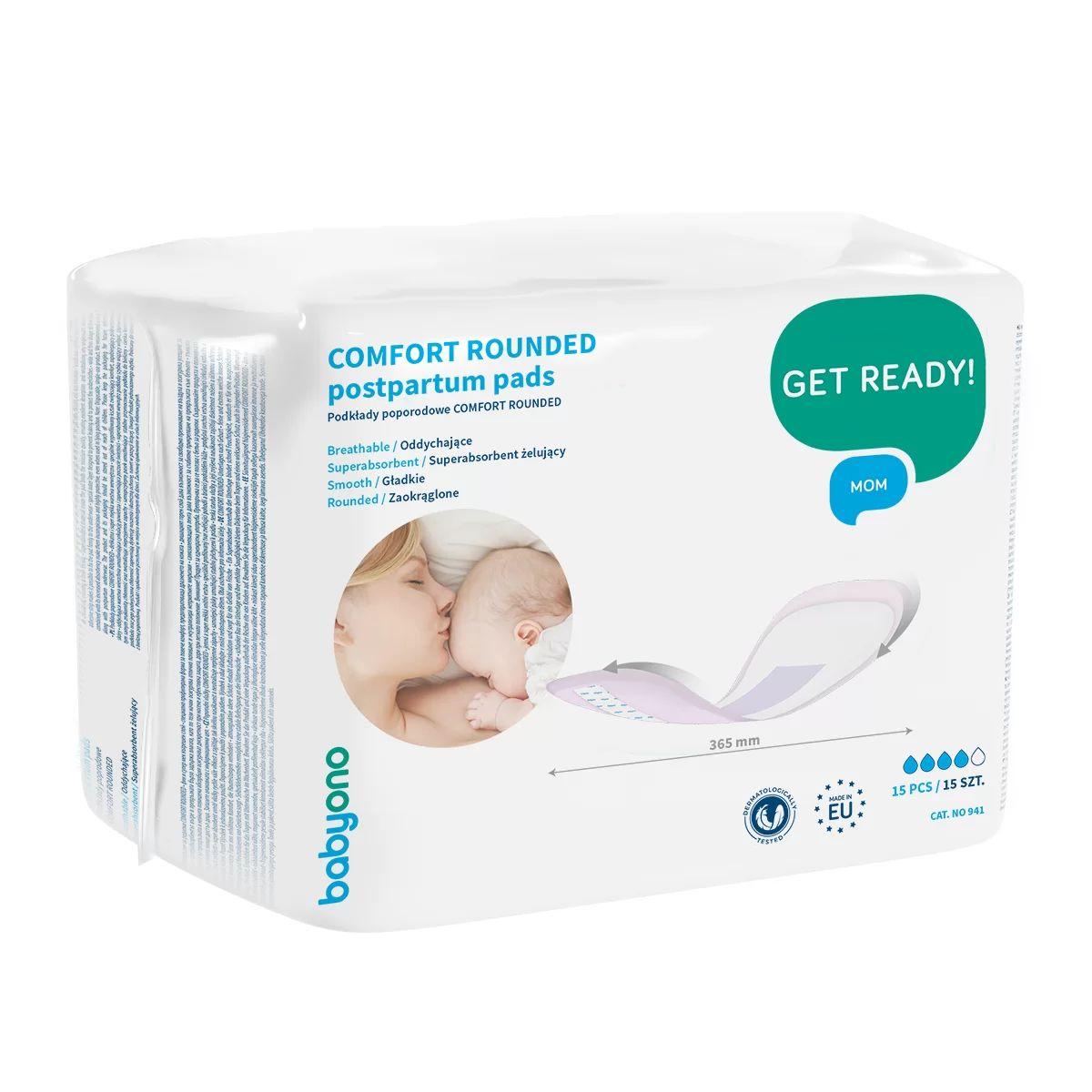 Післяпологові прокладки BabyOno заокруглені Comfort Rounded, 15 шт. (941)