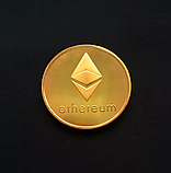 ETH Сувенірна монета Эфириум Ethereum в капсулі колір: золото, фото 3