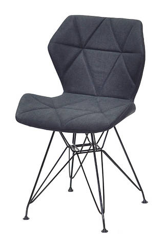 Стул Greg BK-ML темно-серый SH - 2 шенилл на черных ножках, дизайн Charles & Ray Eames, фото 2