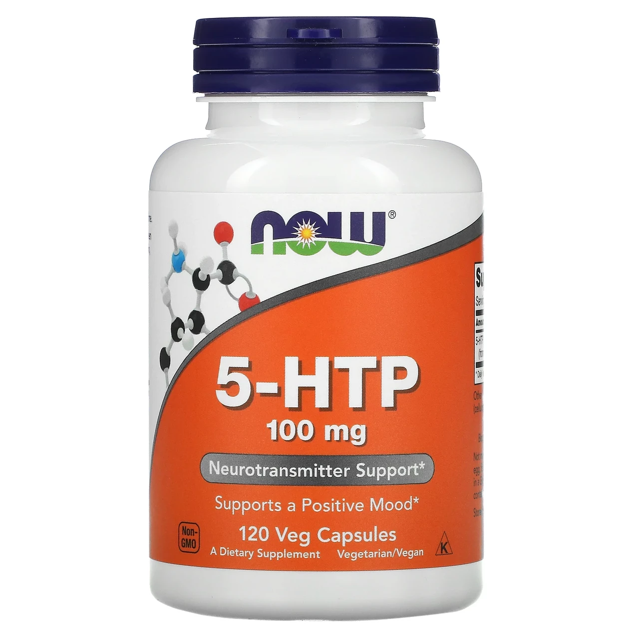 Now Foods, 5-гідрокситриптофан, 100 мг, 120 рослинних капсул