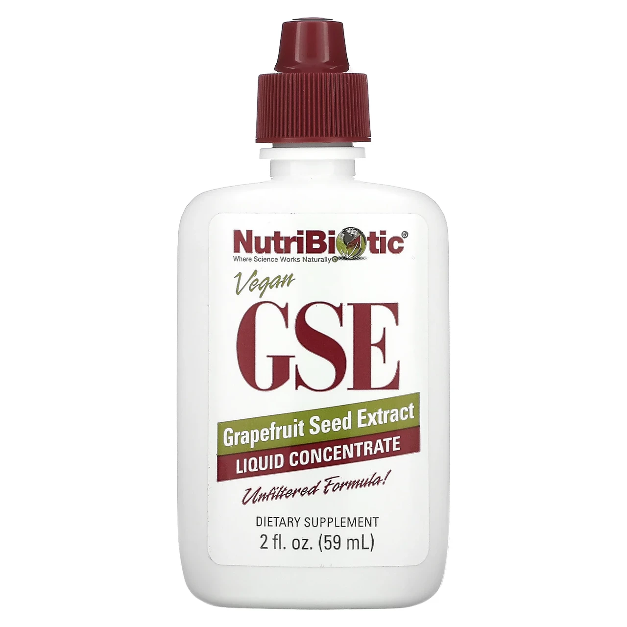 NutriBiotic, веганський екстракт насіння грейпфрута GSE, рідкий концентрат, 59 мл (2 рідк. унції)