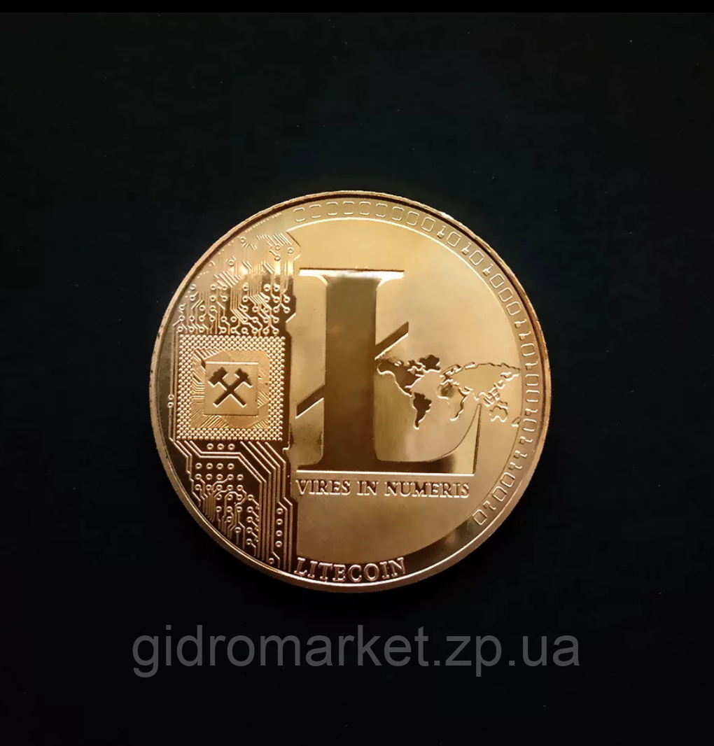 LTC Сувенірна монета Литкоин Litecoin в капсулі колір: золото