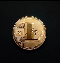 LTC Сувенірна монета Літкоїн Litecoin у капсулі колір: золото
