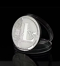 LTC Сувенірна монета Літкоїн Litecoin у капсулі колір: срібло