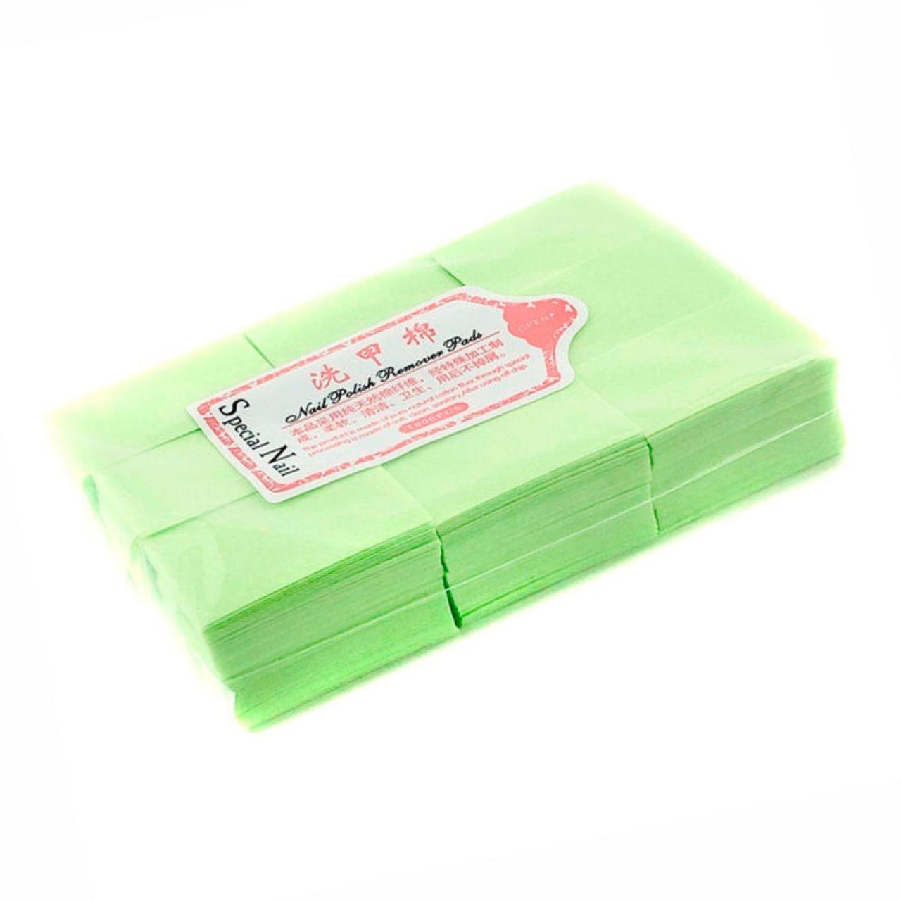 Безворсовые салфетки для маникюра зеленые 1000 шт для обезжиривания ногтевой пластины и удаления липкого слоя - фото 1 - id-p1503749791