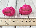 В'язані шапочки малинові 35 * 35 мм. 1 шт, фото 2