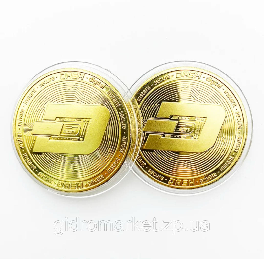 DASH Сувенірна монета Даш в капсулі колір: золото