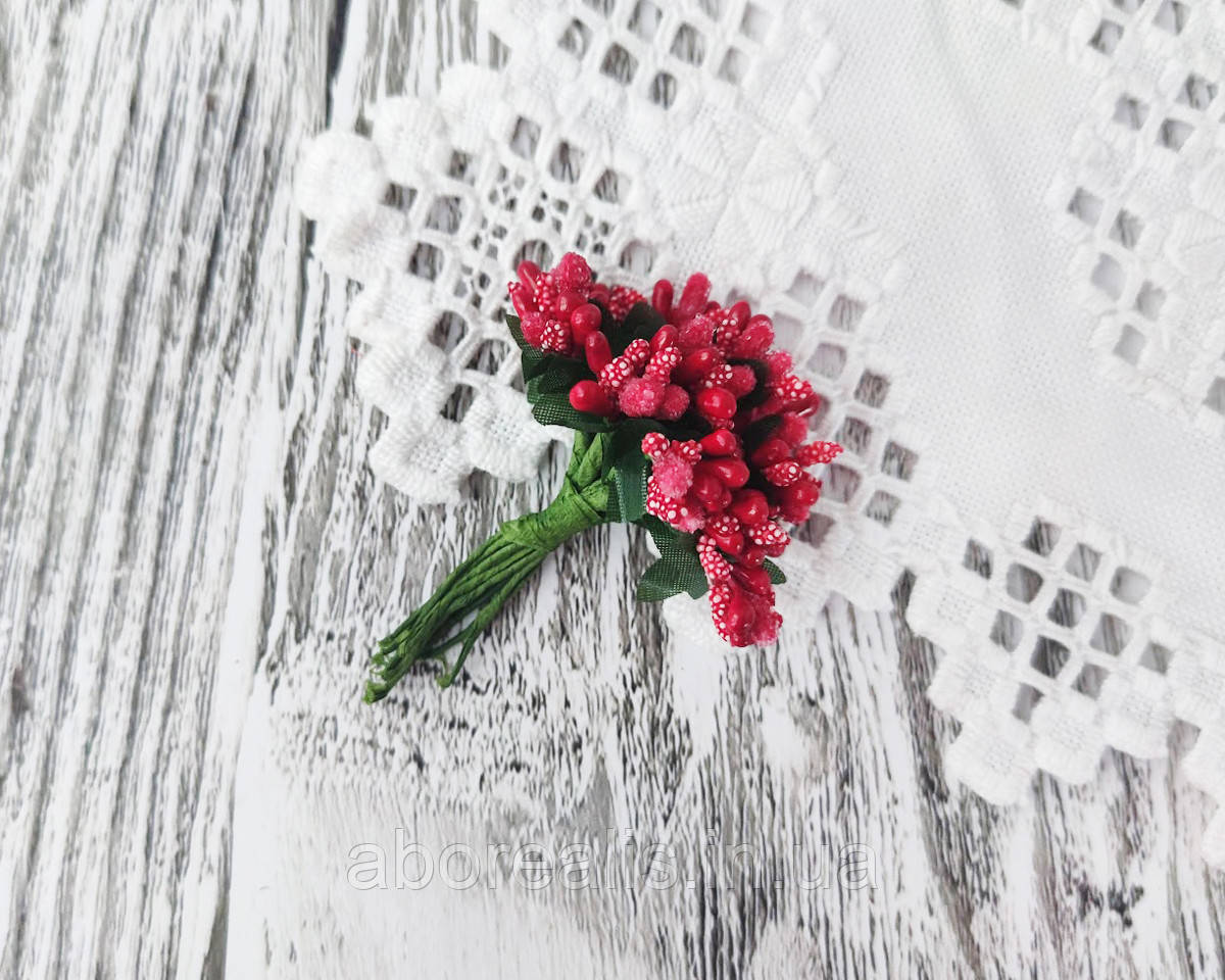 Букетик "Тичинки на ніжці" червоні, фото 1