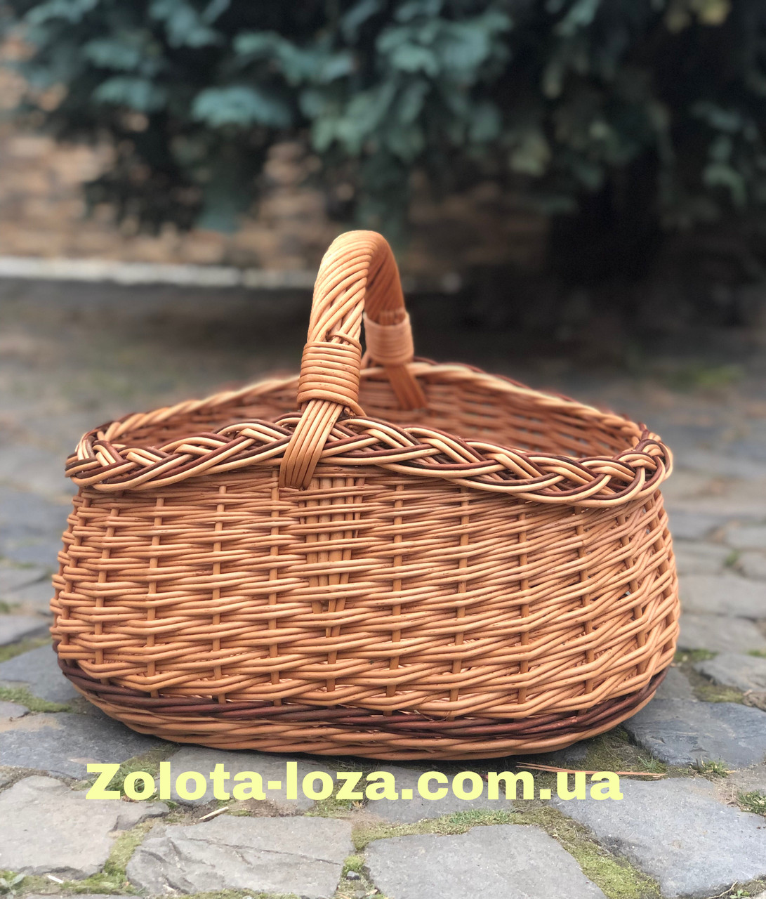 Плетений кошик з цільної лози. Арт:0047, фото 1