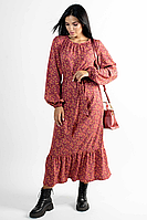 Женственное свободное цветастое платье Dania ( 42 56р) расцветках