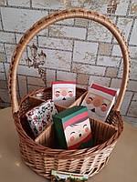 Подарунковий кошик з комірками ⁇ кошик із лози на подарунки ⁇ сплетений кошик новорічний опт
