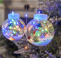 Гірлянда Xmas M-1 Copper curtain ball lamp 7257 Сніговик, різнокольорова