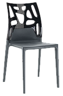 Стілець Papatya Ego-Rock антрацит сидіння, верх чорний 2516