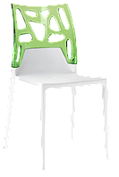 Стілець Papatya Ego-Rock біле сидіння, верх прозоро-зелений 2525