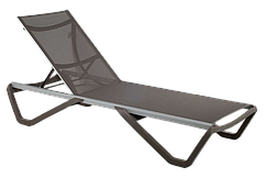 Шезлонг Papatya Wave сіро-коричневий 61, сітка-коричнева 50070 Довжина/ширина/висота: 191x71,5x30 см