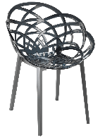 Крісло Papatya Flora прозоро-димчасте сидіння, низ антрацит 2310