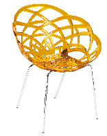 Крісло Papatya Flora-ML прозоро-жовте сидіння, ніжки хром 2962