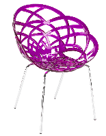 Крісло Papatya Flora-ML прозоро-пурпурове сидіння, ніжки хром 2960