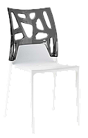 Стул Papatya Ego-Rock белое сиденье, верх прозрачно-дымчатый