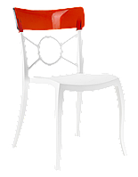 Стілець Papatya Opera-S сидіння біле, верх прозоро-темно-червоний 2228