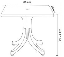 Стол квадратный Papatya Фавори 80x80 белый Длина/Ширина/Высота: 80x80x73 см - фото 2 - id-p1503810161