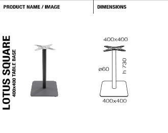 База стола Lotus Square антрацит Papatya Длина/ширина/высота: 40 x 40 x 73 см - фото 6 - id-p1503810271