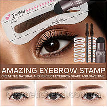 Штамп-пудра для макіяжу брів у наборі EElhoe Eyebrow Stamp Kit Dark Grey (темно-сірий), фото 4