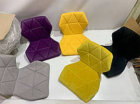 Стілець Greg CH-Base велюр жовтий B-1027 на хромованій опорі-бліні, поворотний із регулюванням висоти, фото 4