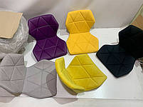 Стілець Greg CH Office шеніл жовтий SH-5 на хромованій хрестовині з коліщатками, фото 3