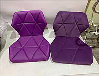 Стілець Greg CH-Base фіолетовий 1031 шкірзам на хромованій круглій опорі, поворотний із регулюванням висоти, фото 3