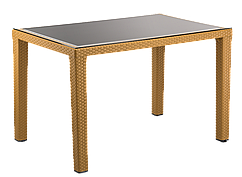 Стіл Tilia Antares 80x120 см верх стільниці зі скла, ніжки пластикові кавовий