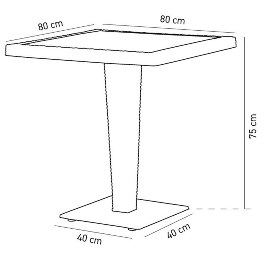 Стіл Tilia Antares 80x80 см стільниця дерево іроко, неіржавка сталь чорний. стійкий до природних опадів - фото 4 - id-p1503828639