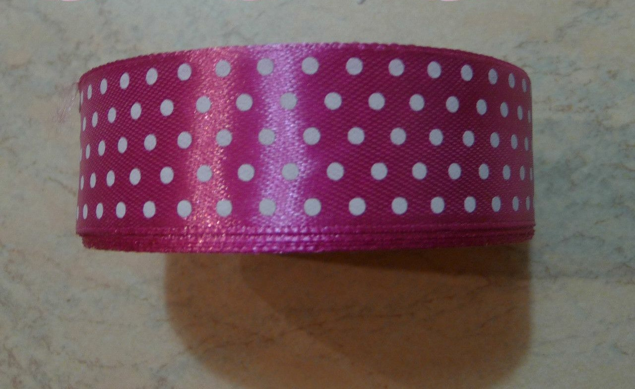 Стрічка атласна в горох колір №95 шириною 2,5 см, фото 1