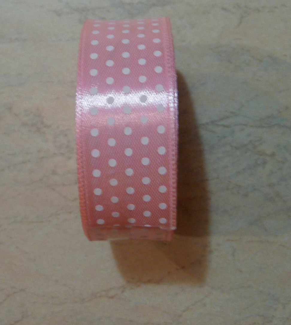 Стрічка атласна в горох колір №147 шириною 2,5 см, фото 1