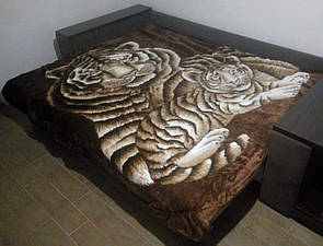 Акрилове двоспальне покривало тигри