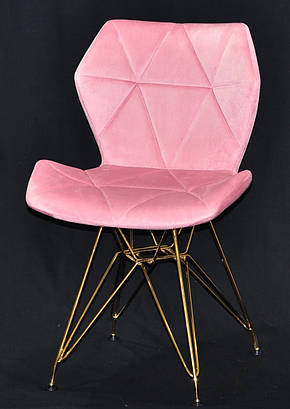 Стілець Greg GD-ML велюр фрез B-1025 на золотих ніжках, дизайн Charles & Ray Eames, фото 2