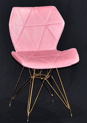 Стілець Greg GD-ML велюр фрез B-1025 на золотих ніжках, дизайн Charles & Ray Eames, фото 2