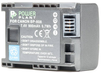 Акумулятор PowerPlant Canon BP-808 Chip 900mAh