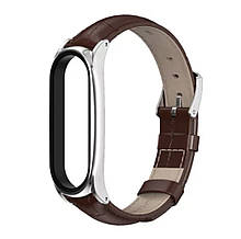 Шкіряний ремінець MiJobs для Mi Band 4 коричневий